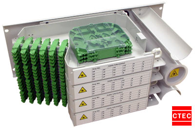 Hinged ODF- 19 Inch, 4U Rear Mount, 4 Trays